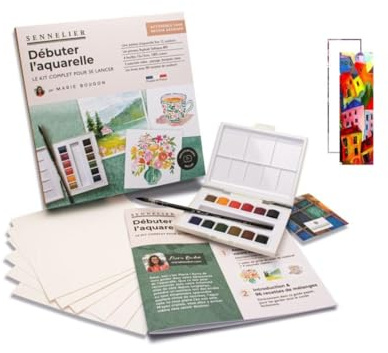 Sennelier Peinture Aquarelle. SET DECOUVERTE - Marie Boudon et 2 cartes