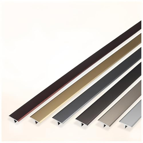 CMJYMX 90 Cm Profilé De Transition en T en Aluminium, Rail De Transition, Bande De Seuil Idéal pour Les Seuils De Porte, Carrelage, Moquette Et Parquet Stratifié(Black,1.5cm/0.59in)