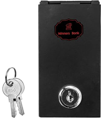 2 st metallåda för spelare – 11 x 5,8 cm uppgraderade vinnare bank bärbar säker kasinon pengafack storlek kassalåda med Key Go Home pengar