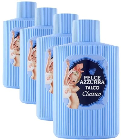 Felce Azzurra - Talc, Poudre délicée complète, Parfum Classique - Pot 200 g (Lot de 4)