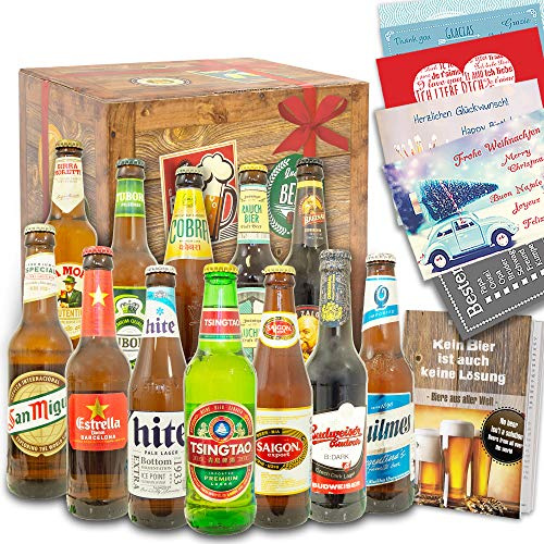 Biere der Welt 12 Flaschen/Bier aus der Welt/Geburtstags Geschenkset Mann