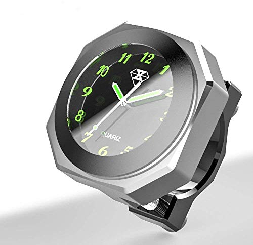 ZYTC Motorrad wasserdichte Uhr schwarz blau rot Silber für Fahrrad/Motorrad/SUV Verschiedene Modelle, passend für 7/8 oder 1 Lenker, Halterungsdurchmesser 22-28mm(schwarz)