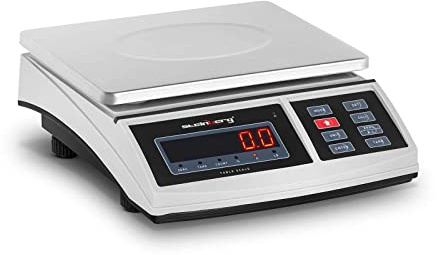 Steinberg Systems SBS-TW-15 Tischwaage 15 kg / 0,5 g 21 x 27 cm LED RS232-Schnittstelle Akku 80 h Feinwaage Digitalwaage digitale Waage