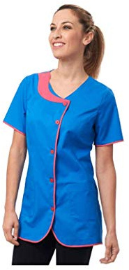 Siggi Horeca Kasack für Damen, Damen, Blau/Fuchsie, M