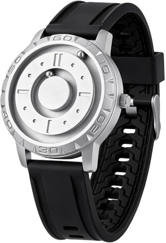 EUTOUR Uhren Herren Magnet Armbanduhr Stahlkugeln Schweiz Quarz 5ATM 40mm