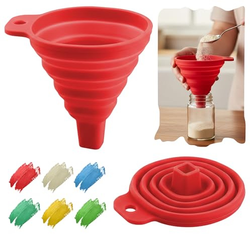 Collapsible Silicone Transfer Funnel for Bottles & Containers