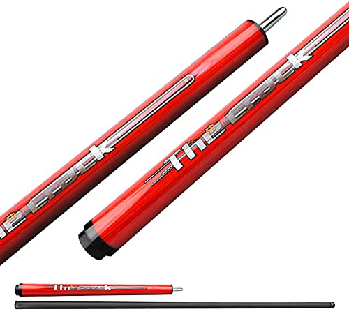 YRU 104cm Billard Queue, Eile/Jump-Kohlefaser Handgefertigt 12.9mm Spitze Amerikanisch Neun Queue, Sehr Netter Griff 9,5oz(Color:rot)
