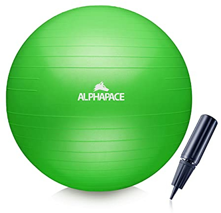 ALPHAPACE Palla da Ginnastica Spessa e Antiscoppio, Palla per Allenamento e Sedersi incl. Pompa, Palla Svizzera per Fitness, Yoga, Core Training, come Sedia da Ufficio per Rinforzare la Schiena