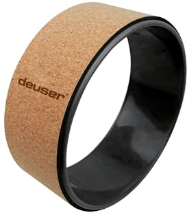 Deuser Sports Yoga-Rad Kork | rutschfeste, weiche Oberfläche | Trainingsmöglichkeiten für Anfänger u. Fortgeschrittene