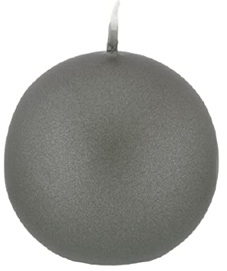 Kugelkerzen Grau mit Metalleffekt (Metallic Matt), Ø 7 cm, 6 Stück