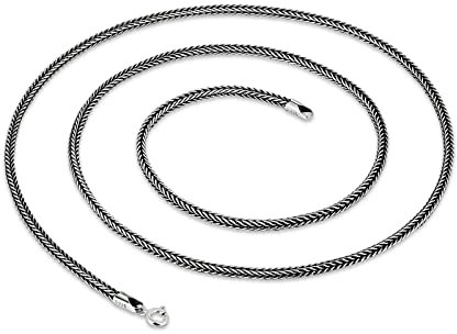 Beydodo Kette Herren Silber 925 ohne Anhänger, 2MM Francokette mit Collierverschluss Hip Hop Halskette 50CM Silber Partnerkette Freundschaftskette