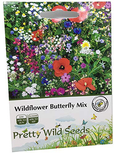5g Wildflower Bee & Butterfly Meadow Mix Packet 100% Pure Wild Flower Seeds with Annual & Perennial Plants Perfect for Bees & Butterflies and Pollinators