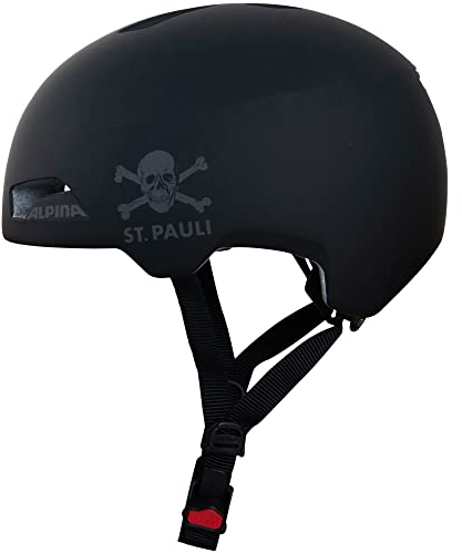 FC St. Pauli Fahrradhelm Totenkopf Hackney Alpina - Kinder (47-51cm)