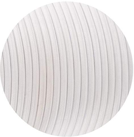 LEDSone Vintage Fabric 3 Core Round White 0.75mm Italian Braided Cable 5 Meters Electrical Flexible Lamp Cable Wire for pendant Lighting