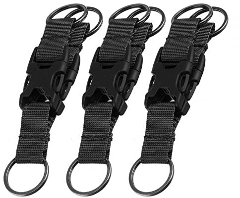 MiOYOOW 3 STÜCKE Taktische karabinerhaken schaukel Multifunktions Nylon Gürtelkarabiner mit Schlüsselring Rucksack Taktische Schnalle für Outdoor Sportgeräte Wasserflaschen Rucksack