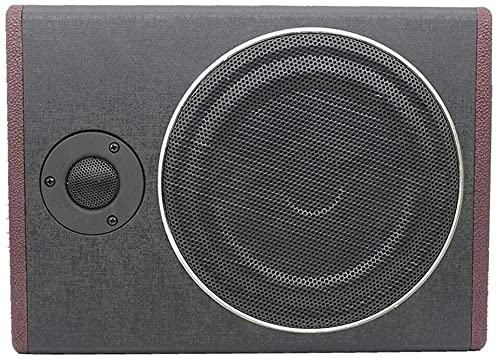 Auto Subwoofer 200W mit eingebautem Verstärker – Flacher Untersitz Bass mit 600W Max, Dual-Modus (Schwarz, 37x25x7.5cm)