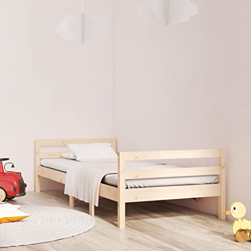 Tidyard Massivholzbett mit Lattenrost Gästebett Jugendbett Holzbett Bett Holzbetten Bettgestell Bettrahmen Doppelbett/Einzelbett Seniorenbett 80x200 cm Kiefer