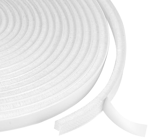 Flintronic Bürstendichtung Selbstklebend, 6m(L) x 9mm(B) x 5mm(D) Bürstenleiste, Dichtungsband Türdichtung Hochdichter Filz, Anti-Kollision Zugluftstopper für Fenster, Schiebetüren, Garderobe -Weiß