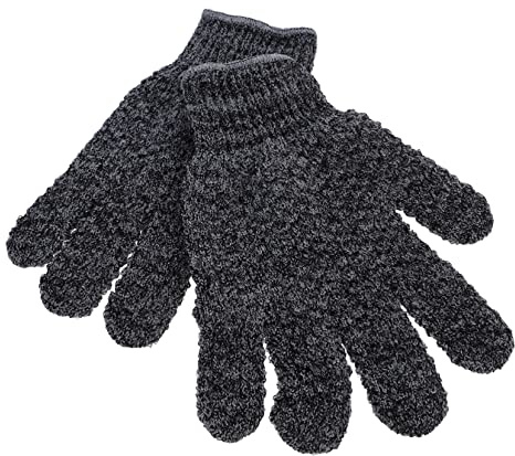 Beatifufu 3pairs Exfoliating Bathing Gloves of Skid-resistant Body Peeling Mitts for Skin Scrubbing and Massage for Daily Shower Use