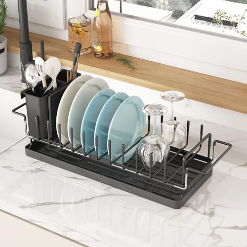 COVAODQ Ausziehbares Geschirrabtropfgestell, Abtropfgestell Geschirr,Abtropfgestell für die Küchenspüle