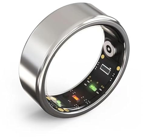 Generico Smart Ring 2.0 Anello multifunzione per Uomini e Donne monitora i tuoi allenamenti, sonno,stress,cicli mestruali,ossigeno nel sangue,frequenza cardiaca (Argento, 10)