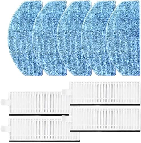 Daaxing 9 paños de fregona para robot Laresar Evol 3, accesorios de repuesto, 4 filtros HEPA, 5 paños de fregona (B)