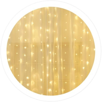 WatioWave CORTINA LED LUMINOSA 3X2M LUZ CÁLIDA, DECORATIVA Y AMBIENTAL PARA FIESTAS Y CELEBRACIONES.