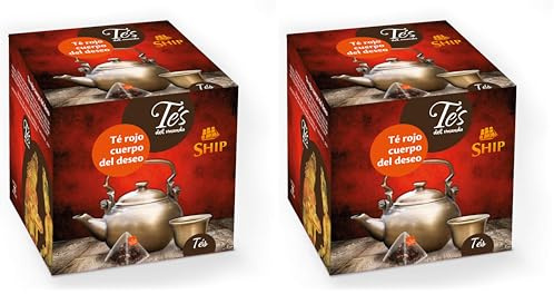 Ship - Té Rojo Cuerpo del Deseo - Caja de 15 Pirámides - Contiene Propiedades Digestivas - Sabor Dulce - Infusión Digestiva - Aporta Bienestar y Tranquilidad (Paquete de 2)