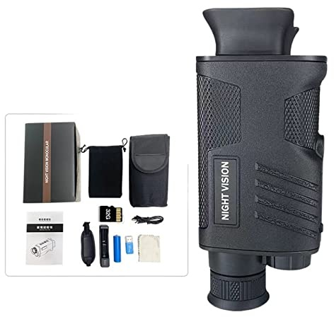 Visión Nocturna Digital 1080P HD Monocular Dispositivo de visión Nocturna Infrarrojo 5X Zoom Digital Telescopio Exterior Día Noche Doble Uso Full Dark 300m(R10 Upgrade)