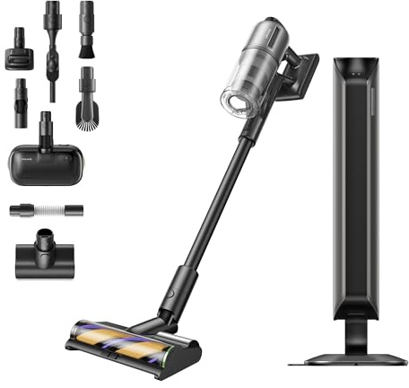 dreame Z40 Station Aspirateur Balai sans Fil avec vidage Automatique, hub de dépoussiérage, Omni-Brush Capable de détecter la poussière, 30 000 PA/310AW, Nettoyage de 160 Min, Filtre HEPA