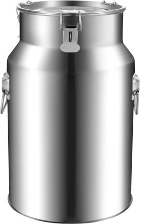 TIFLKibt Stainless Steel Barrel Milk Transport Can Milk Churn Pot Wine Pail Bucket Barrel Tea Canister Dairy Pot with Sealed Lid and Wine Extract 18L
