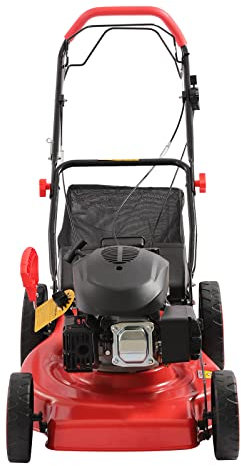 1.6L Benzin Rasenmäher 5HP 140cc 4-Takt-Einzylinder-Benzinmotor 2800rpm 8-fache Schnitthöhenverstellung Schnittbreite 51cm mit 60l Fangkorb Kabelloser Mäher große Rasen