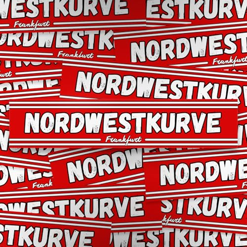Fan-Kultur Xperience 100x Frankfurt Sticker/Aufkleber 'Nordwestkurve'/ Fußball Fanartikel/ 19,6x4,2 cm/PVC/wetterfest