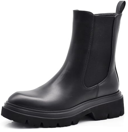 IF FASHION Stivali Stivaletti Anfibi Scarpe Chelsea da Donna Platform Elastico Con Suola Track GA039