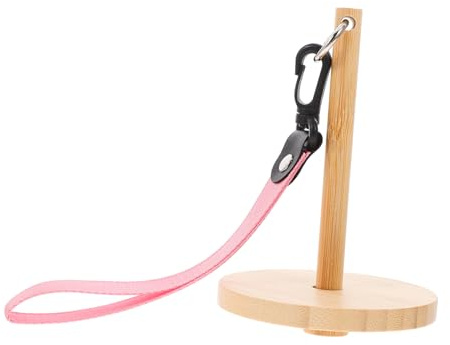 Gadpiparty Soporte Portátil para Hilo de Bambú con Eje Giratorio Enrollador y Ligero para Tejer y Ganchillo Incluye Correa de Muñeca para Fácil Transporte
