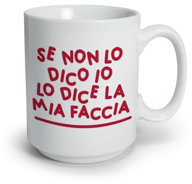 Generico ''Lo dice la mia faccia'' Tazza in Ceramica con Frase Divertente Tazza da Caffè the tisana Bianca mug idea regalo natale citazioni amore personalizzata