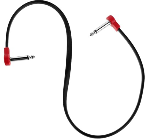 Toyvian Cavo Patch per Pedali da Connettori Schermati per Chitarra Elettrica Basso e Tastiera Cavo Patch Audio ad Angolo Retto per Cablaggio Efficiente e Protezione Sicura del Jack