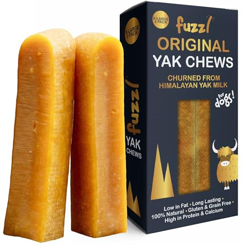 Fuzzl Gold Himalaya yak-ost hundtuggpinnar – X-Large 2-pack (300 g) | hållbara tuggartiklar för stora hundar | Naturligt tuggsnack spannmålsfritt, hög proteinhalt | originalrecept