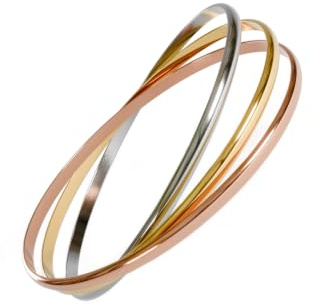Fly Style Premium Armband Damen 316L Edelstahl Tricolor - Hochwertiges Damenarmband mit eleganter Verarbeitung und zeitlosem Design - Minimalistisch Damen Armspange
