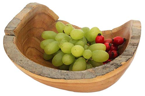 Windalf Früchte & Obstschale MIA 20 cm Natur Holzschale Salatschale Dekoschale Handarbeit aus Wurzelholz