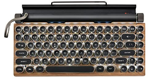 Mcclellanty Retro Macchina da Scrivere Tastiera Tastiere Meccaniche Bluetooth Fili 83 Tastiera per Computer Portatile PC Gaming