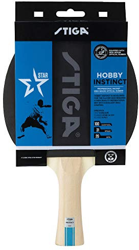 Stiga Hobby Instinct Tischtennisschläger für Kinder und Anfänger, Schwarz/Rot
