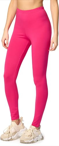Merry Style Leggings Deportivas Mujer – Ropa Mujer de Algodón con Cintura Alta, Suave, Cómoda e Hipoalergénica para Uso Diario o Actividad Deportiva MS10-198 (Fucsia, M)