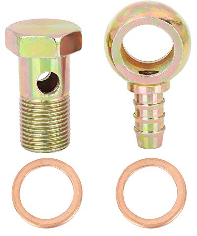 X AUTOHAUX Hohlschraube M18x1,5 Banjo Fitting 2 Sätze Für Bremsanlage | Barb Bolzen Fitting Adapter, Innen-Ø 18mm, Stangen-Ø 11mm, Für Bremssystem, Hochpräzise CNC-Bearbeitung
