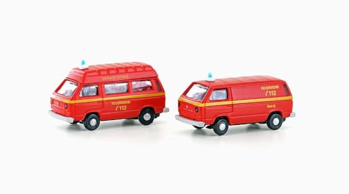 LEMKE Minis 81517754 - VW T3 2er Set Feuerwehr - Spurweite N