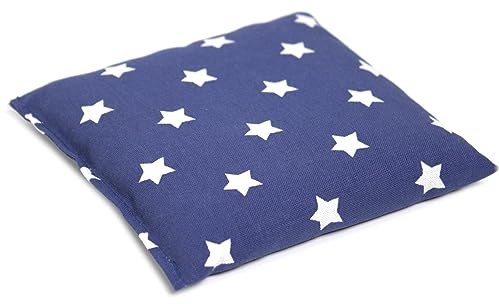 Leinsamenkissen 12x12cm Sterne-blau - Wärmekissen & Kältekissen - Körnerkissen