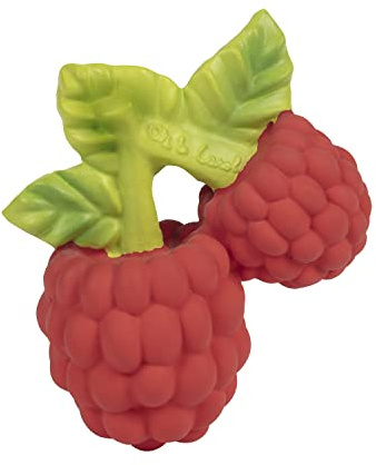 Oli & Carol Baby-Beißring aus Naturkautschuk - Babygeschenk 0 3 6 Monate 1 Jahr - Valery the Raspberry