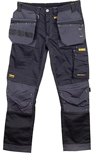 DEWALT Harrison Pantalon de Travail Utilitaire pour Homme, Coupe régulière, Noir/Gris, 81,3 x 78,7 cm (l x L)