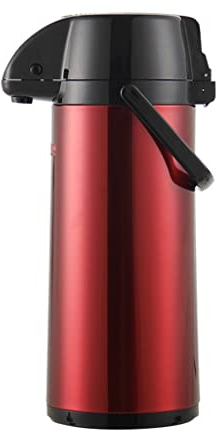 Lever-Action Thermal Coffee Carafe With Pump, SplashProof Coffee Airpots, Insulated Pump Coffee Airpot, Double Walled Large Insulated Vacuum Flask, 24 Hour Heat Retention ( Size : Style 1-2.5L-Red )
