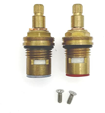 JZK 2 valvole di ricambio a 20 denti 1/4 di tornio, nucleo valvola rubinetto in ceramica per acqua calda e fredda, cartuccia di rubinetto in ceramica per rubinetto da bagno e cucina